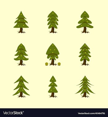 set of christmas tree