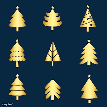 Set of Christmas tree design elements vector | Free stock vector - 494207