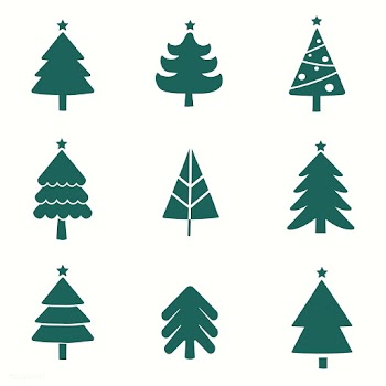 Set of Christmas tree design elements vector | Free stock vector - 494268