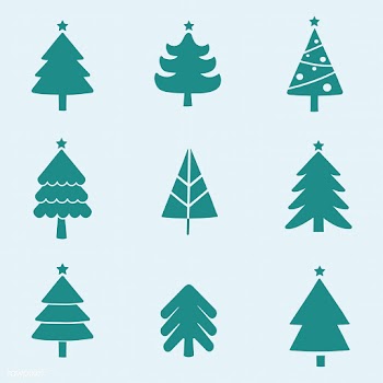 Set of Christmas tree design elements vector | Free stock vector - 494279
