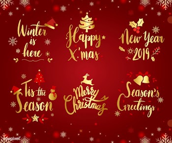Set of Christmas typography vector | Free stock vector - 511289