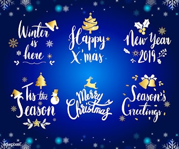Set of Christmas typography vector | Free stock vector - 511291