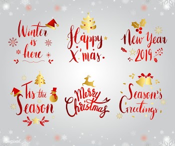 Set of Christmas typography vector | Free stock vector - 511294