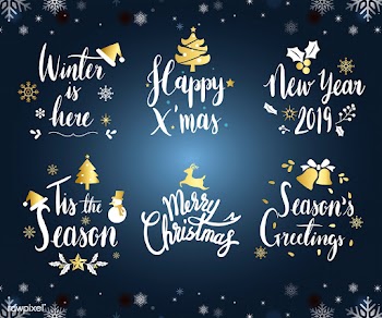 Set of Christmas typography vector | Free stock vector - 511296