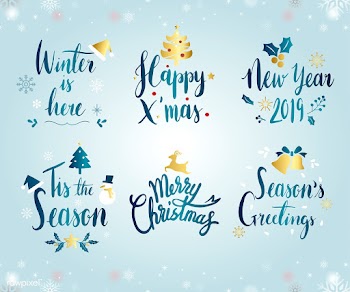 Set of Christmas typography vector | Free stock vector - 511298