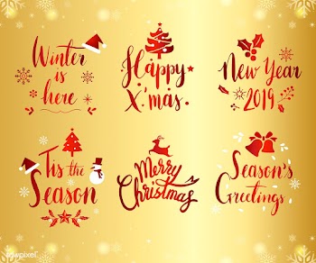 Set of Christmas typography vector | Free stock vector - 511301