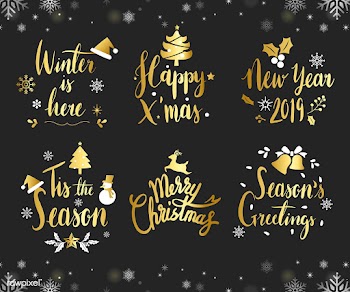 Set of Christmas typography vector | Free stock vector - 511304