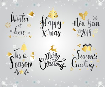 Set of Christmas typography vector | Free stock vector - 511305