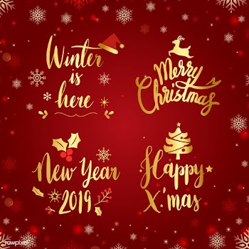 Set of Christmas typography vector | Free stock vector - 511310