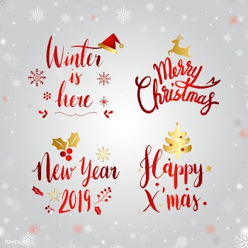 Set of Christmas typography vector | Free stock vector - 511314