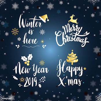 Set of Christmas typography vector | Free stock vector - 511315
