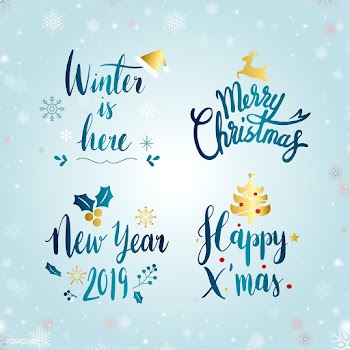 Set of Christmas typography vector | Free stock vector - 511319