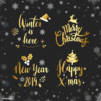 Set of Christmas typography vector | Free stock vector - 511323