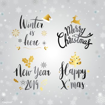 Set of Christmas typography vector | Free stock vector - 511326