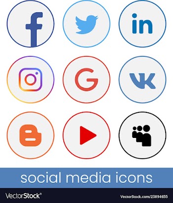 set of circle popular social media logos