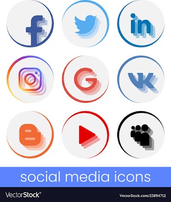 Set of circle popular social media logos move vector image