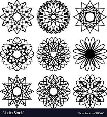  					Set of circular ornaments vector image														