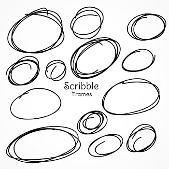 Set of circular scribbles Free Vector