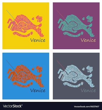 Set of city map of venice with well organized vector image