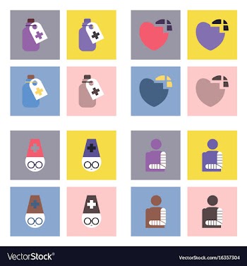Set of clinical icons medical equipment on the vector image