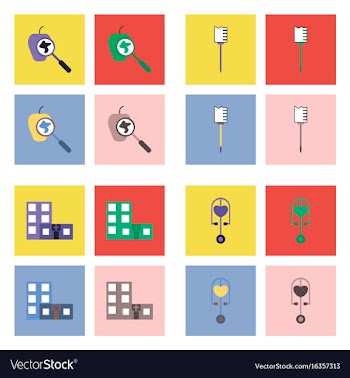 Set of clinical icons medical equipment on the vector image