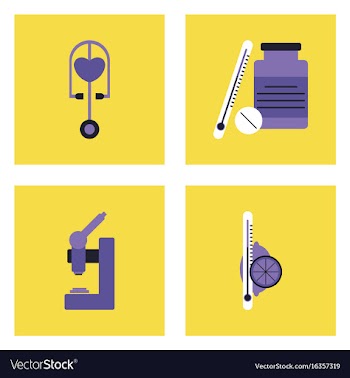 Set of clinical icons medical equipment on the vector image