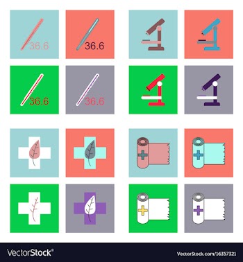 Set of clinical icons medical equipment on the vector image