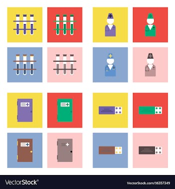 Set of clinical icons medical equipment on the vector image
