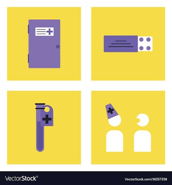 Set of clinical icons medical equipment on the vector image