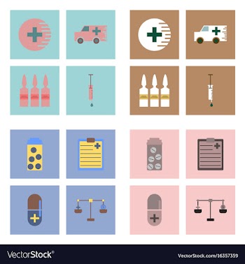 Set of clinical icons medical equipment on the vector image