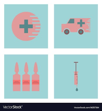 Set of clinical icons medical equipment on the vector image