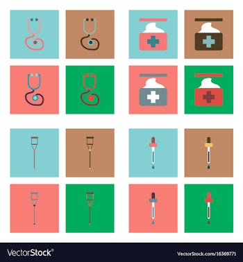 Set of clinical icons medical equipment on the vector image