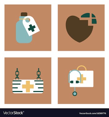 Set of clinical icons medical equipment on the vector image