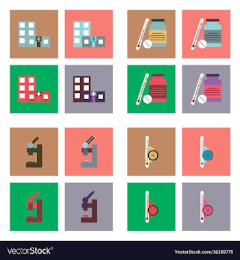 Set of clinical icons medical equipment on the vector image