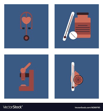 Set of clinical icons medical equipment on the vector image