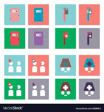 Set of clinical icons medical equipment on the vector image