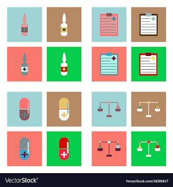 Set of clinical icons medical equipment on the vector image