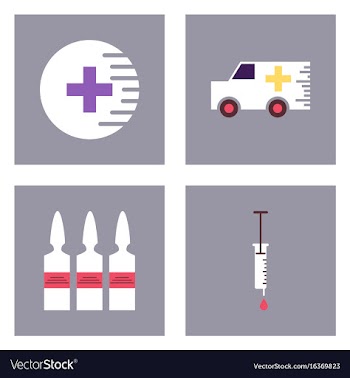 Set of clinical icons medical equipment on the vector image