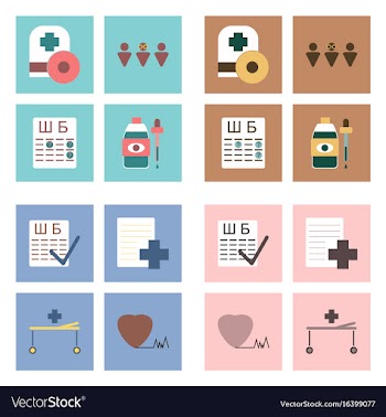 Set of clinical icons medical equipment on the vector image