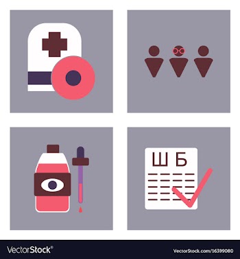 Set of clinical icons medical equipment on the vector image