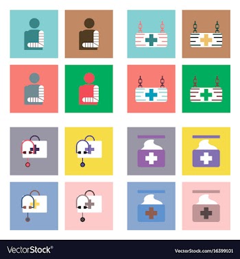 Set of clinical icons medical equipment on the vector image