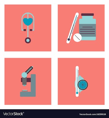 Set of clinical icons medical equipment on the vector image