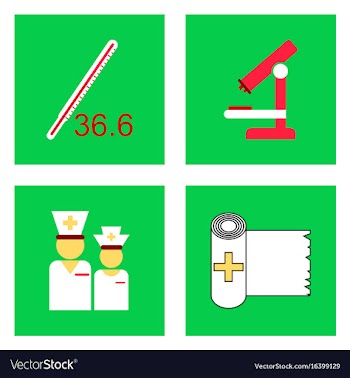 Set of clinical icons medical equipment on the vector image