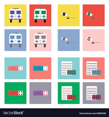 Set of clinical icons medical equipment on the vector image
