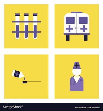 Set of clinical icons medical equipment on the vector image