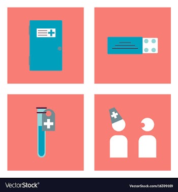 Set of clinical icons medical equipment on the vector image
