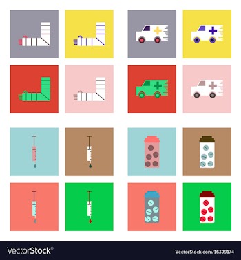 Set of clinical icons medical equipment on the vector image