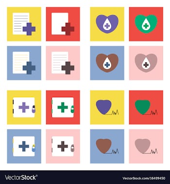 Set of clinical icons medical equipment on the vector image