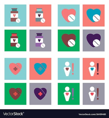 Set of clinical icons medical equipment on the vector image