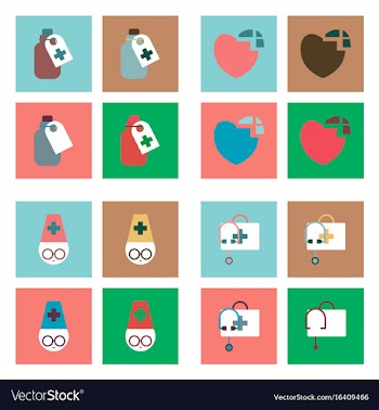 Set of clinical icons medical equipment on the vector image